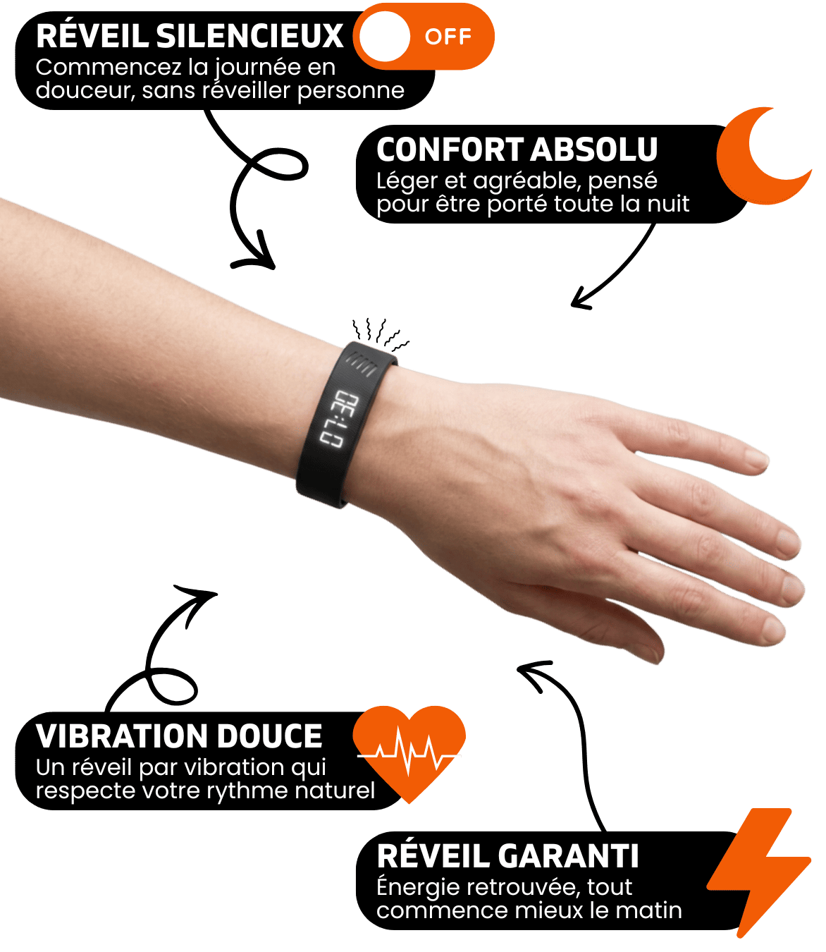 Bracelet Réveil Silencieux — Ne rate plus jamais ton alarme