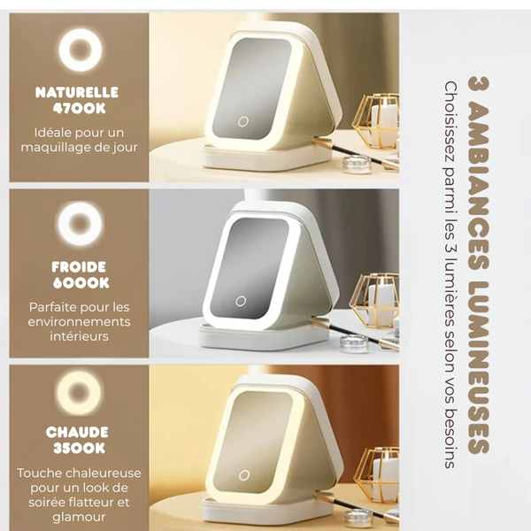 Mini sac de rangement de Maquillage avec Miroir éclairé