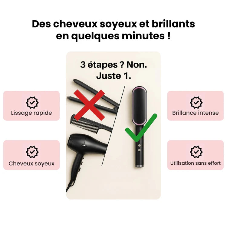 Brosse à cheveux sans effort