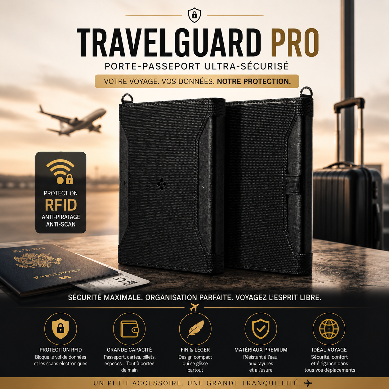 TravelGuard Pro — Porte-Passeport Ultra-Sécurisé